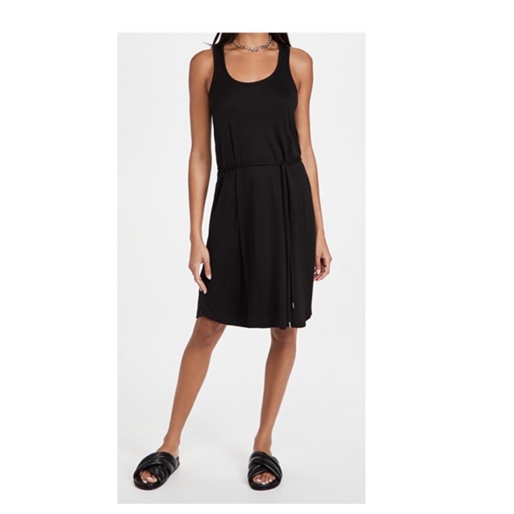 ATM Slub Jersey Striped Tank Dress.